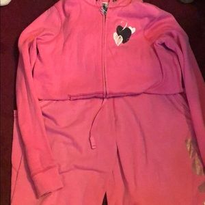 Victoria Secret sweatpants and zip up sweat shirt